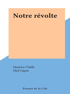 cover image of Notre révolte